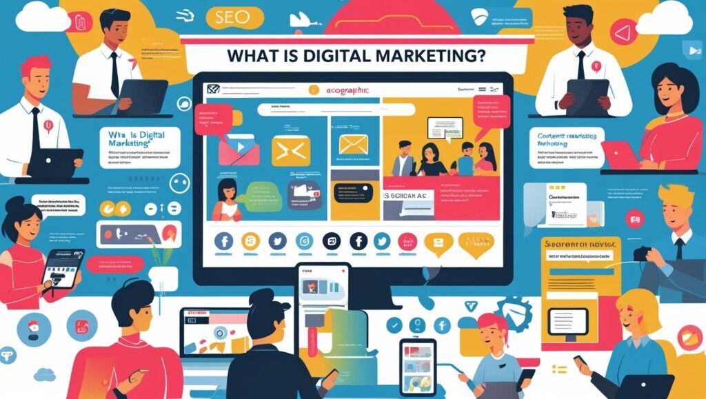 What is digital marketing people working with seo content website 
